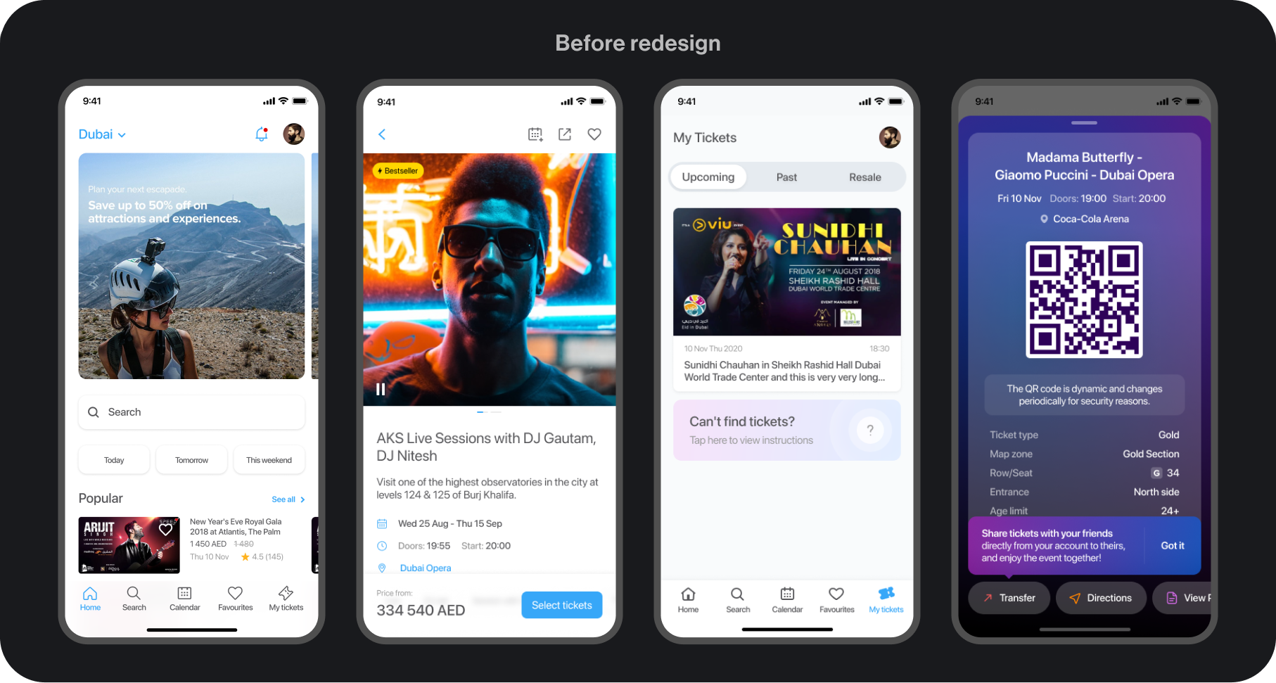 Platinumlist app before the redesign